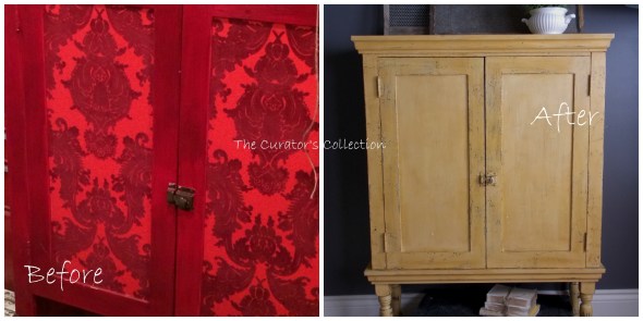 Before & After red cabinet pic