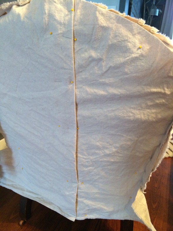 slipcovered bench and the making of the slipcovered chair 020