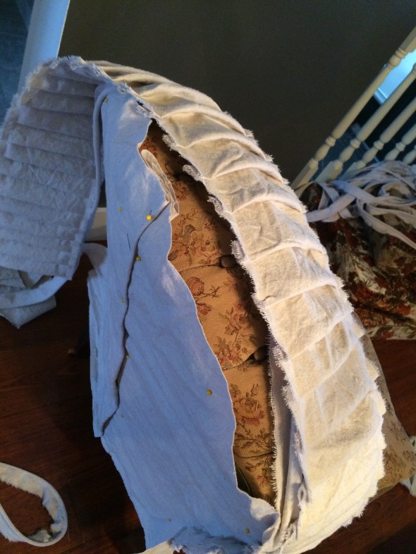 slipcovered bench and the making of the slipcovered chair 022