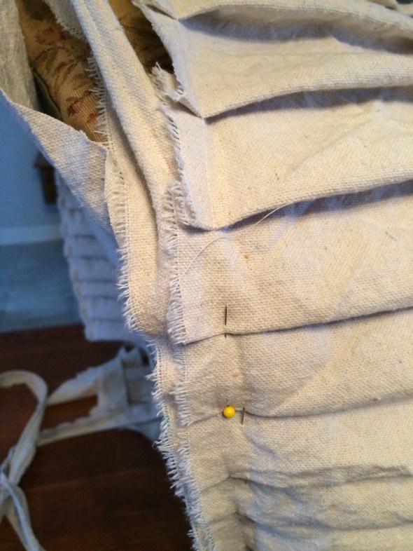 slipcovered bench and the making of the slipcovered chair 024