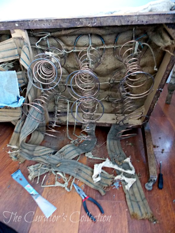 Settee before and during, Sherry's bench makeover 030