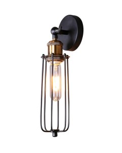 rustic industrial slender cage wall sconce